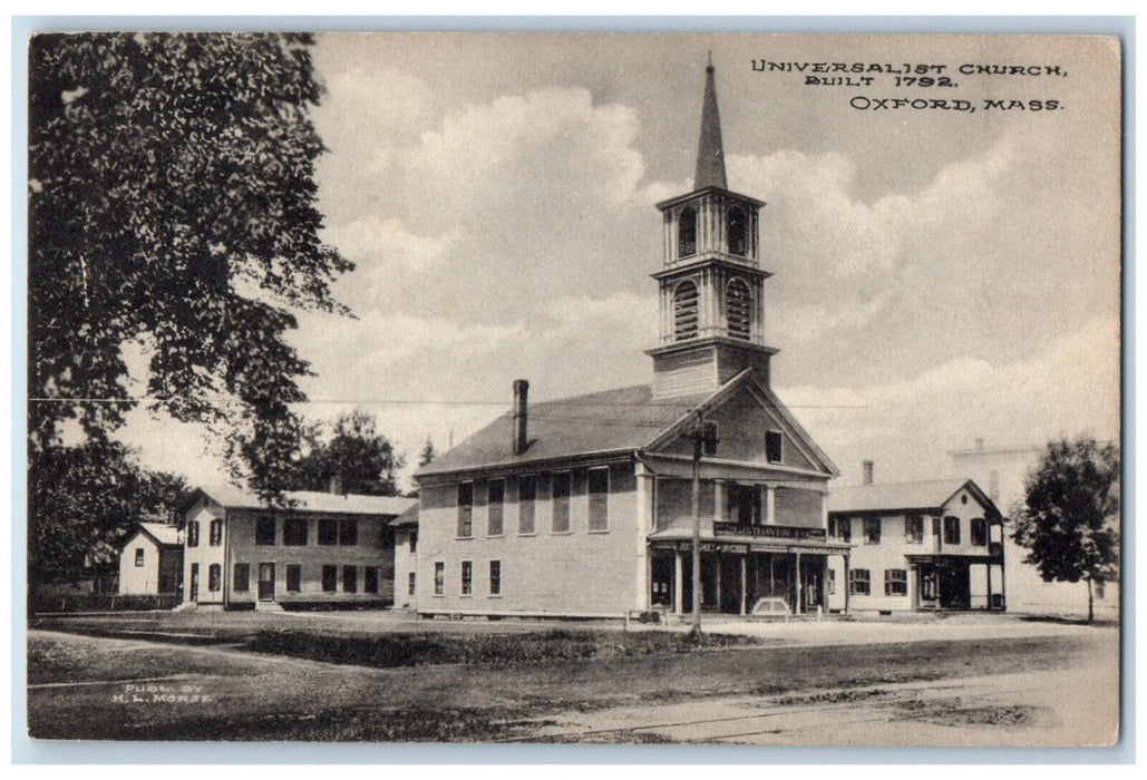 c1910 Universalist Church Oxford Massachusetts MA Antique Unposted Postcard