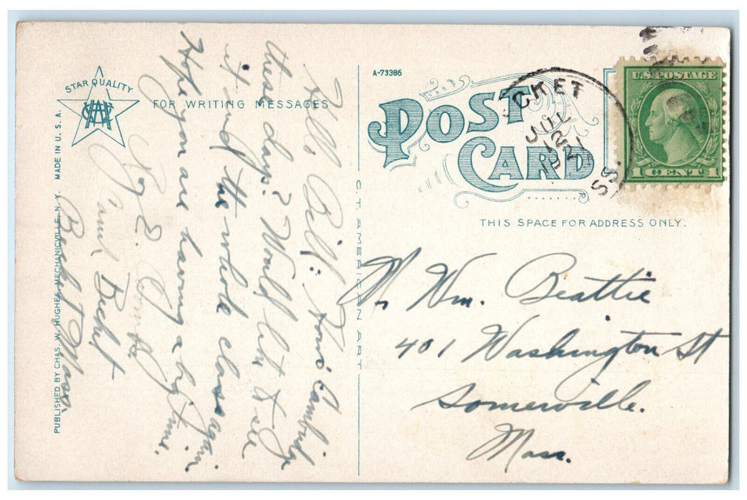 1921 A Glimpse of Onota Lake Pittsfield Massachusetts MA Antique Postcard