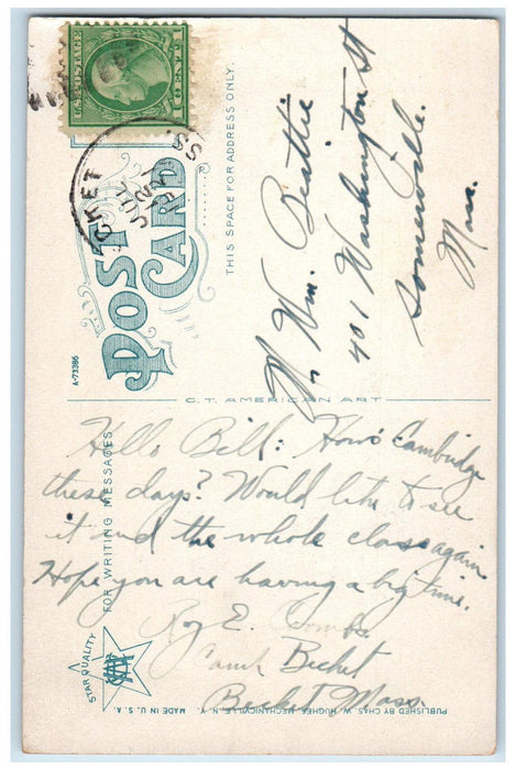 1921 A Glimpse of Onota Lake Pittsfield Massachusetts MA Antique Postcard