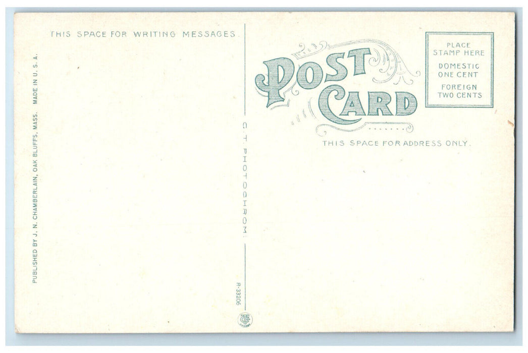 c1910 Sunset Lake Oak Bluffs Massachusetts MA Antique Unposted Postcard