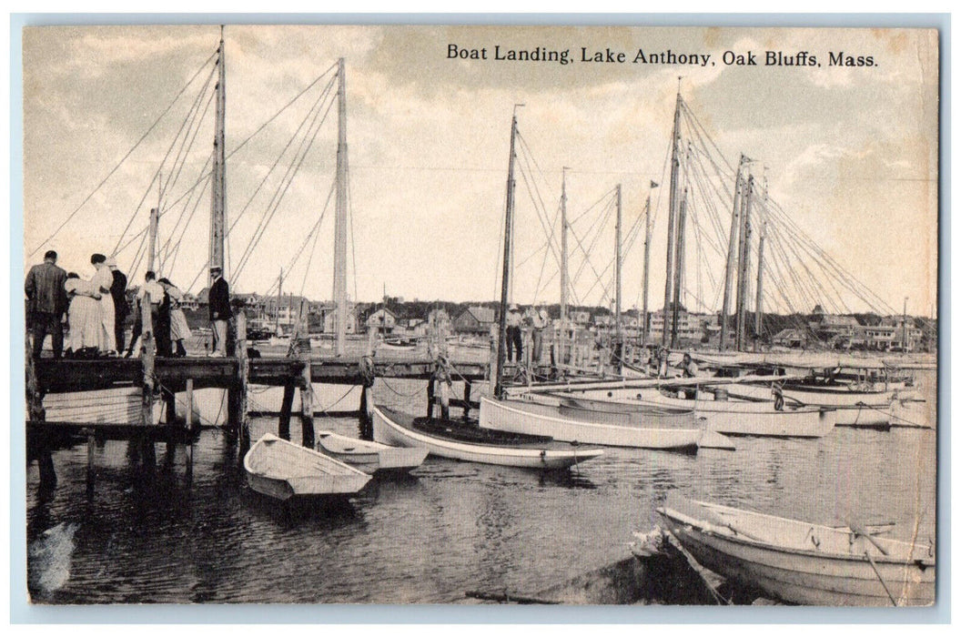 c1910 Boat Landing Lake Anthony Oak Bluffs Massachusetts MA Antique Postcard