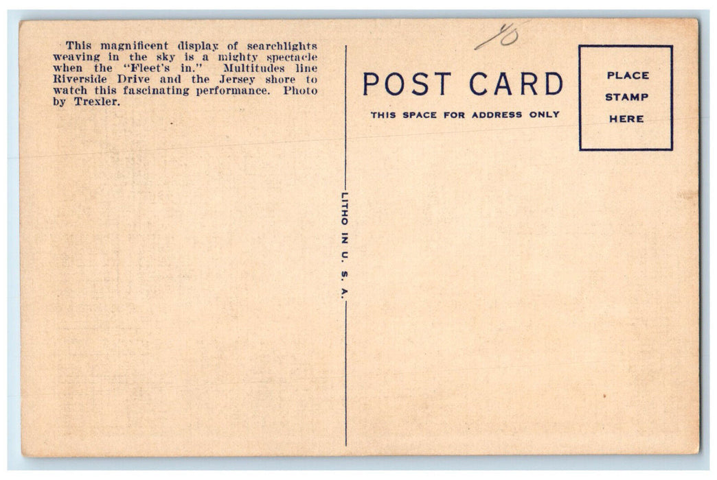 c1940's US Battleships Anchored in the Hudson River New York City NY Postcard
