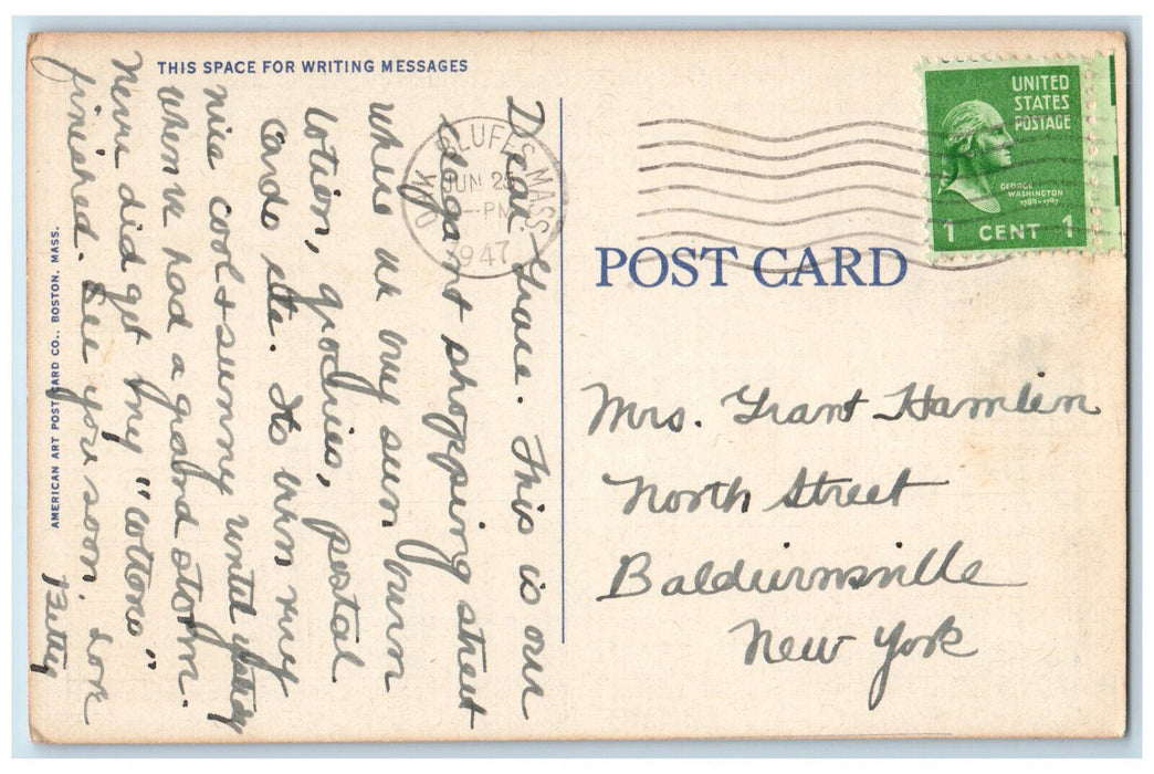 1947 Circuit Avenue Oak Bluffs Massachusetts MA Vintage Posted Postcard