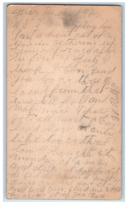 1891 WS Howard Omaha Nebraska NE Bertha NE Antique Posted Postal Card