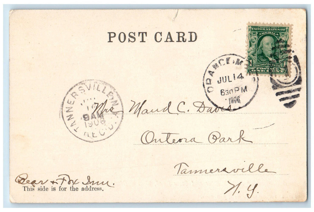 1906 A Glimpse of Millers River Orange Massachusetts MA Tannersville NY Postcard