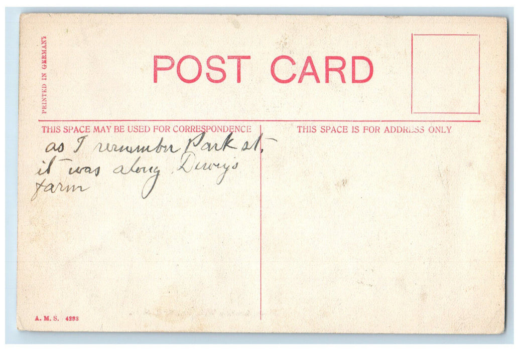 c1910 Park Street Looking West Palmer Massachusetts MA Antique Postcard