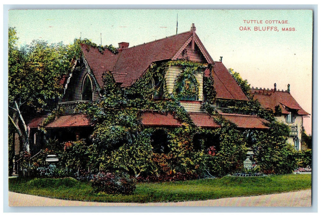 c1910 Tuttle Cottage Oak Bluffs Massachusetts MA Antique Unposted Postcard