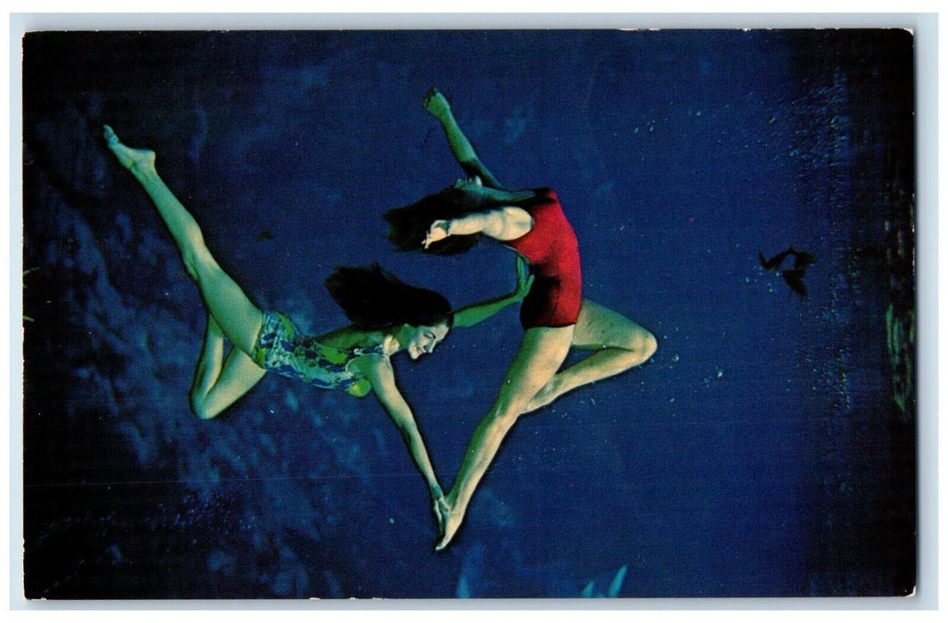 c1950's Weeki Wachee Mermaids Adagio Underwater Grand Canyon Tampa FL Postcard