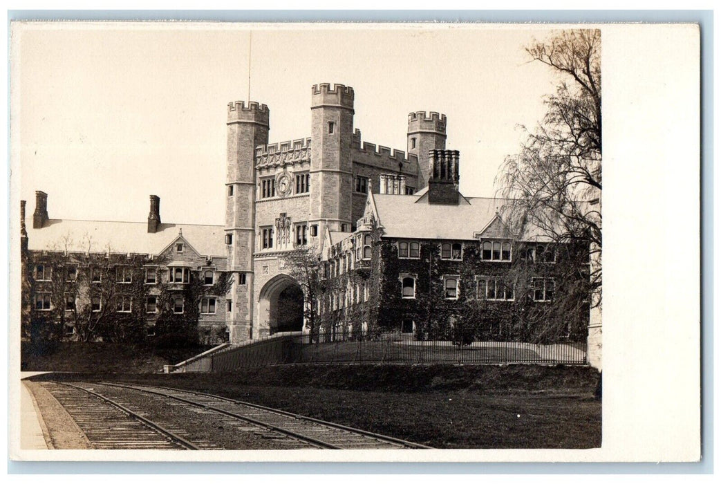 c1910's Blair Hall From RR Station Princeton University NJ RPPC Photo Postcard