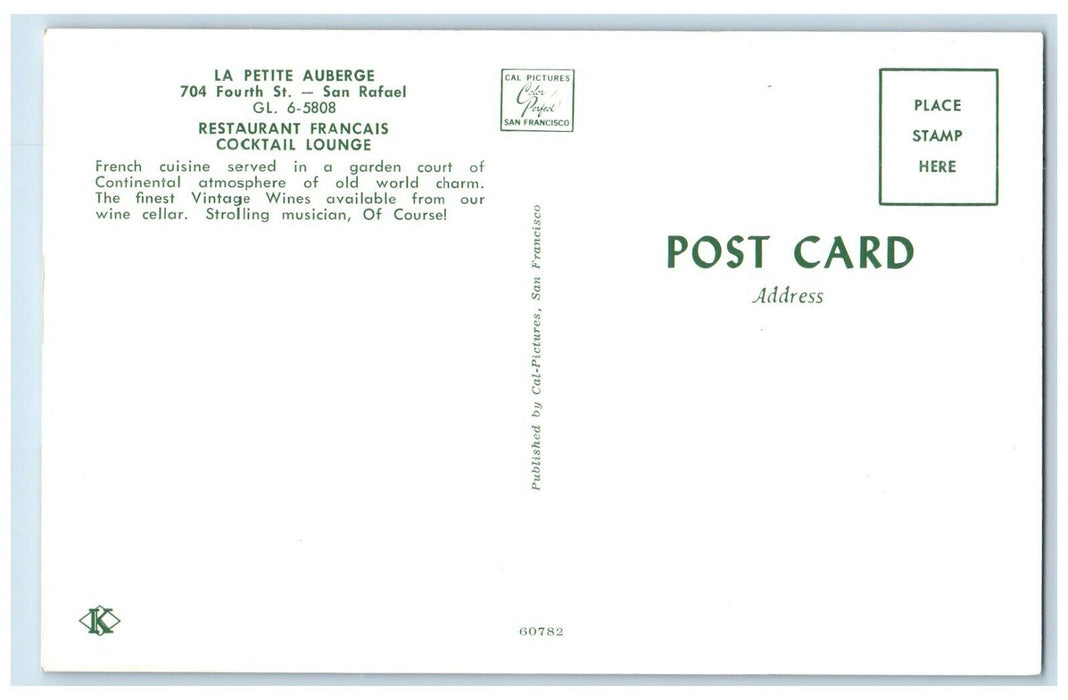 c1960's La Petite Auberge Restaurant Francais Cocktail Lounge Vintage Postcard