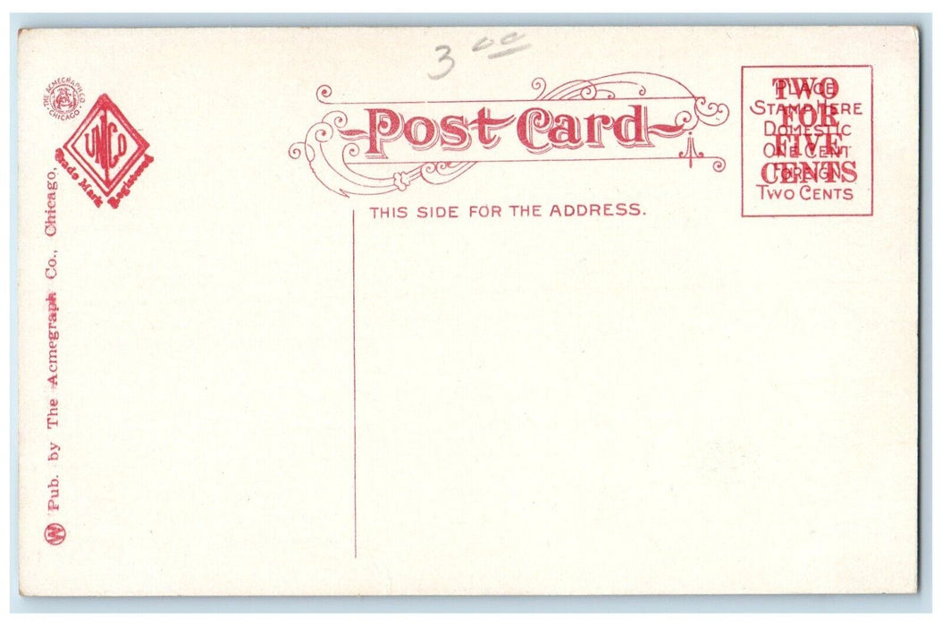 c1910 Scottie Rite Cathedral Fort Wayne Indiana IN Antique Postcard