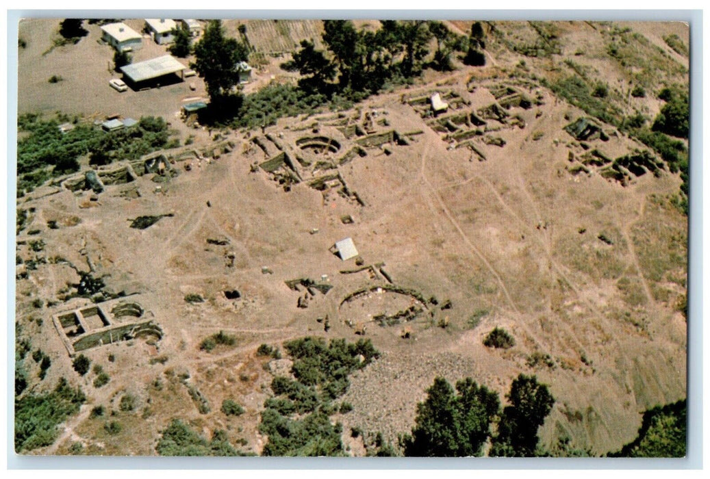 c1950's Aerial View Of Salmon Ruin New Mexico NM Unposted Vintage Postcard