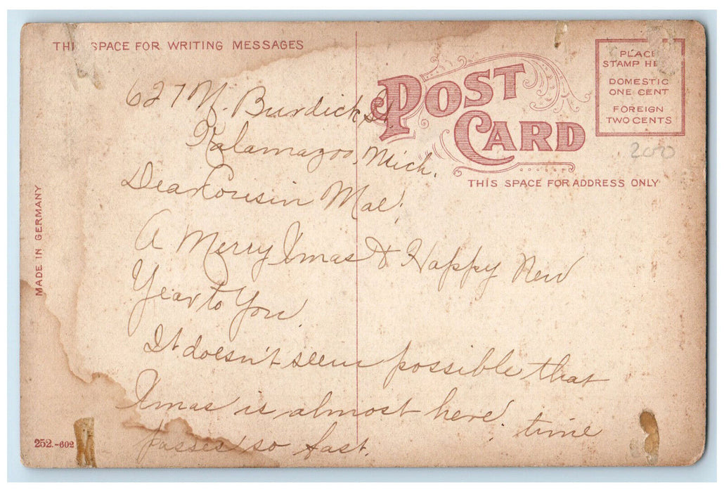 Panoramic View Kalamazoo College Building Kalamazoo Michigan MI Antique Postcard
