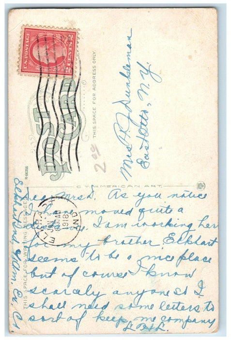1918 Main Street North from Beardsley Avenue Elkhart Indiana IN Posted Postcard