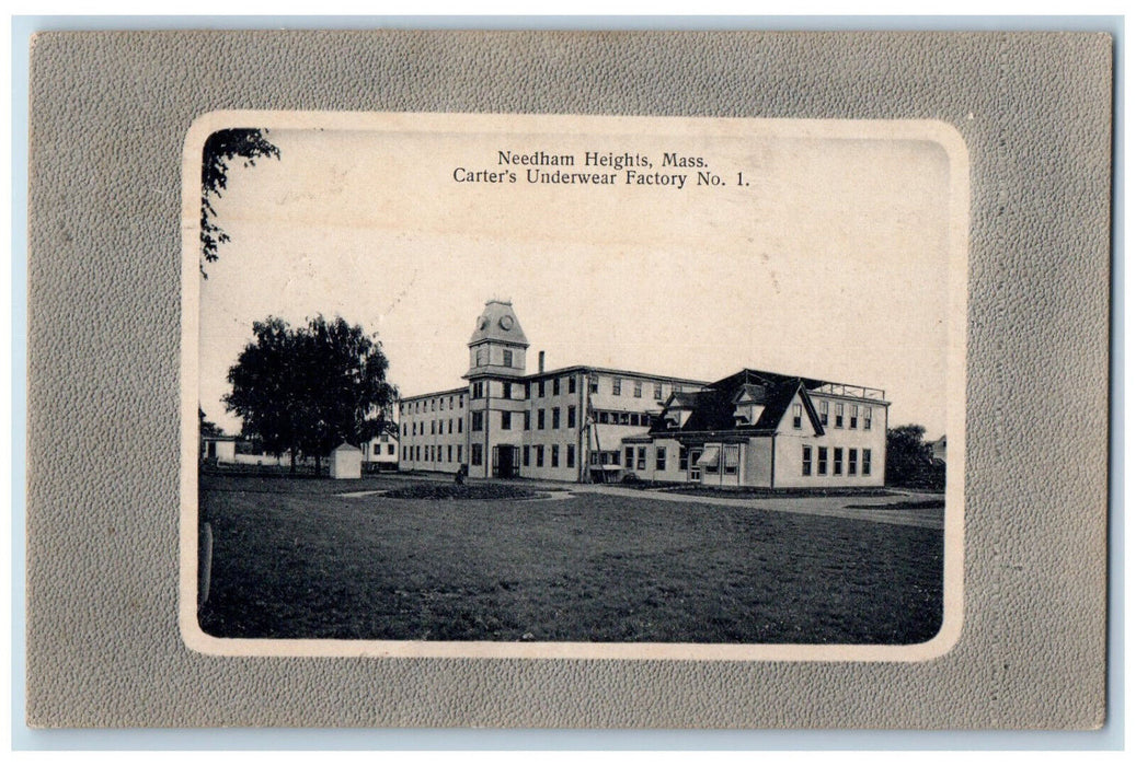 1912 Carter's Underwear Factory No. 1 Needham Heights Massachusetts MA Postcard