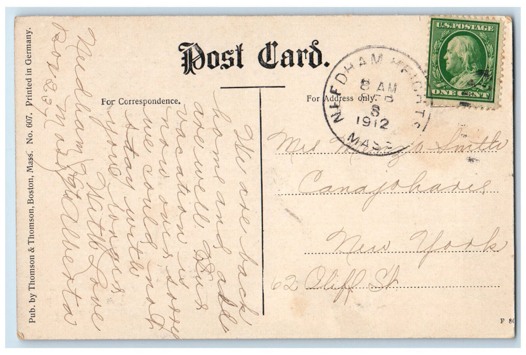 1912 Carter's Underwear Factory No. 1 Needham Heights Massachusetts MA Postcard
