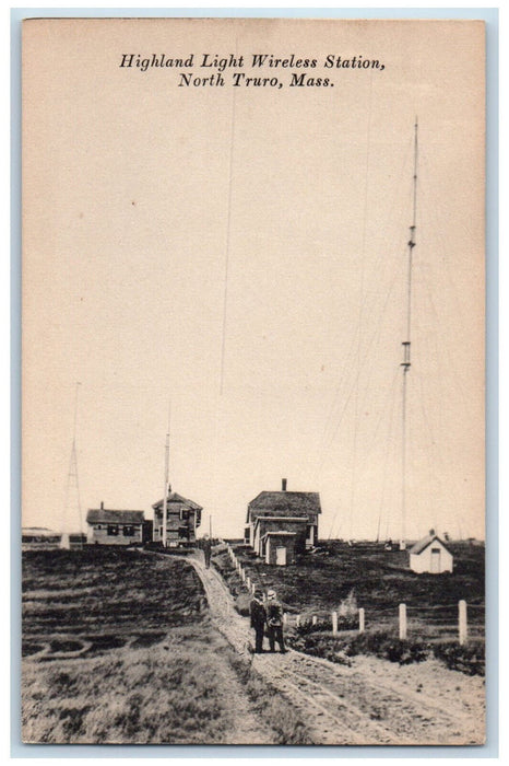 c1910 Highland Light Wireless Station North Truro Massachusetts MA Postcard