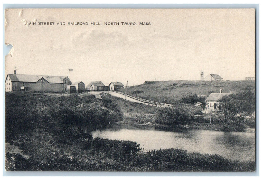 c1910 Main Street Railroad Hill North Truro Massachusetts MA Postcard