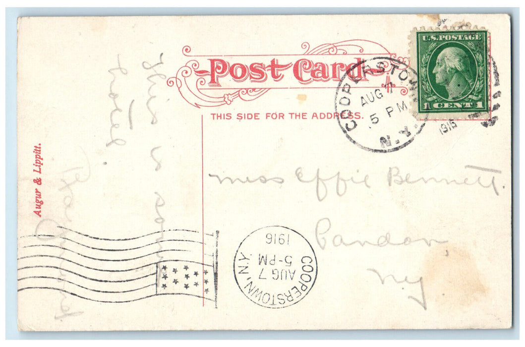1916 The O-Te-Sa-Ga Resort Hotel Front View Cooperstown New York NY Postcard