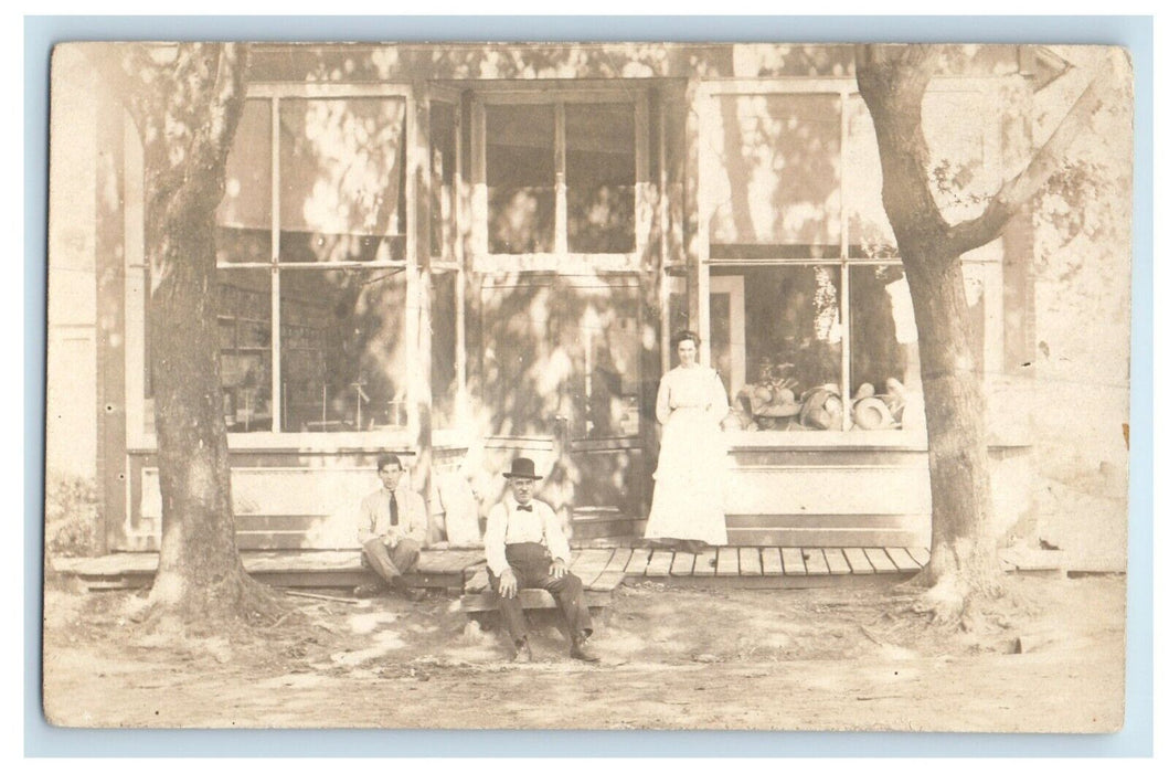c1910 Hassler General Store Hats Family Guilford Missouri MO RPPC Photo Postcard