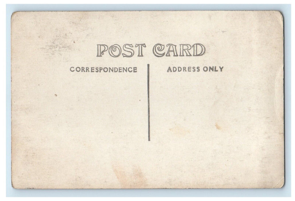 c1910 City Park Monument Streetcar Trolley Horse Wagon RPPC Photo Postcard