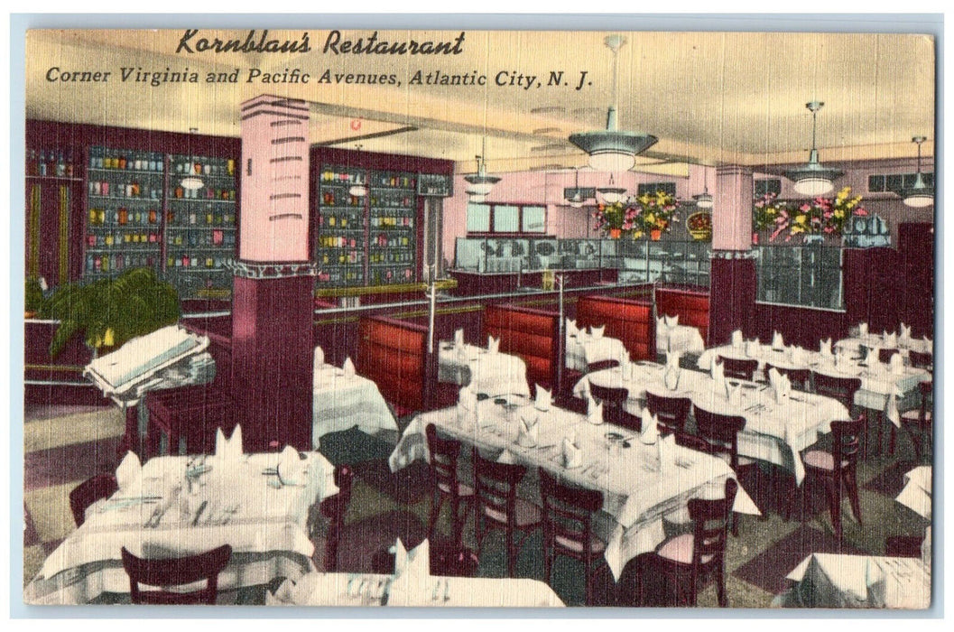 1952 Kornblau's Restaurant Corner Virginia Pacific Avenue NJ Postcard