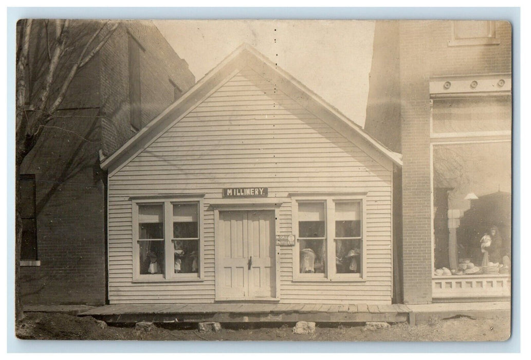 c1910 Old School House Millinery Hats Guilford Missouri MO RPPC Photo Postcard