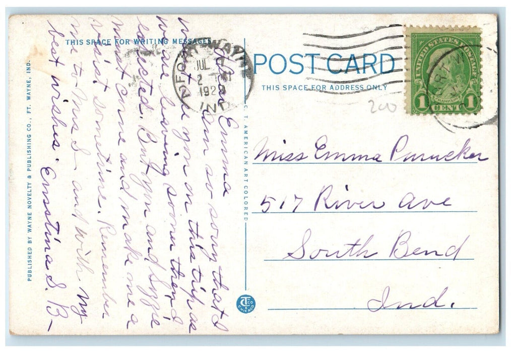 1929 Bird's Eye View General Electric Co. Fort Wayne Indiana IN Antique Postcard