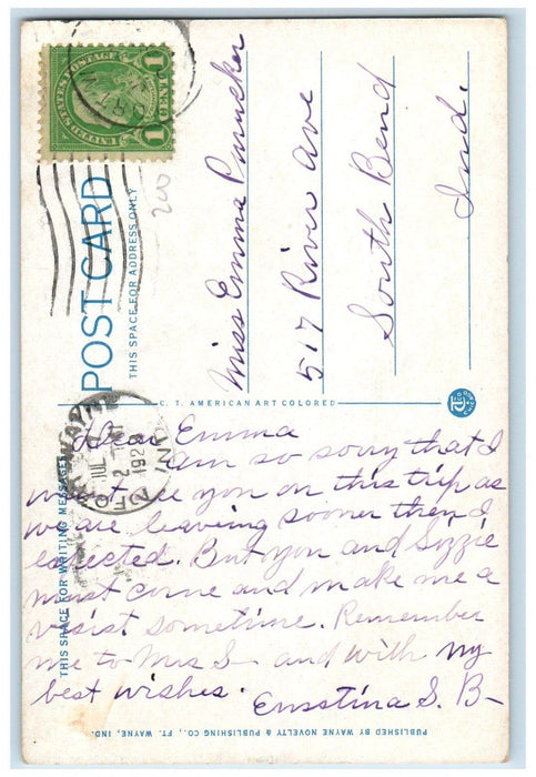 1929 Bird's Eye View General Electric Co. Fort Wayne Indiana IN Antique Postcard