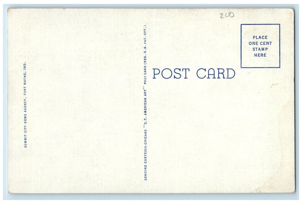 c1950's Sectional View of Concordia College Fort Wayne Indiana IN Postcard