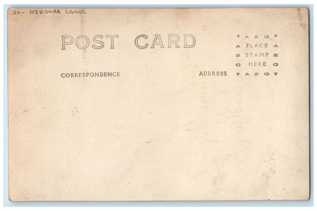 c1910's Man Paddle Boat Niaoure Canoe Unposted Antique RPPC Photo Postcard