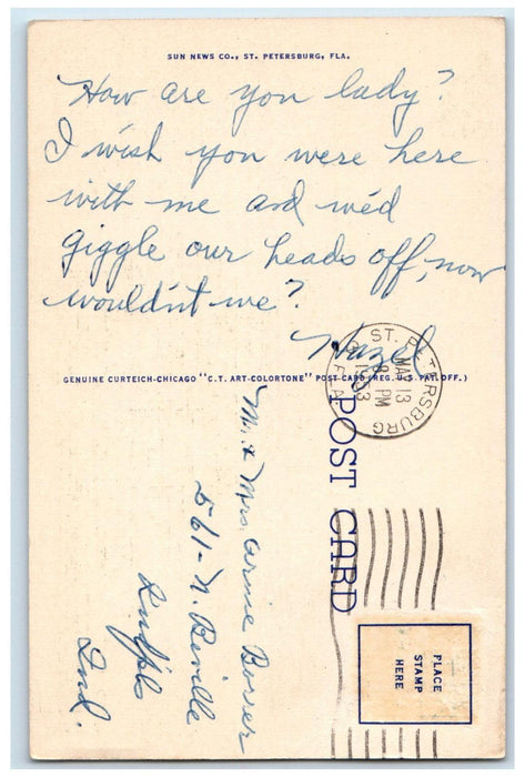 1953 Florida From The Air View Pass-A Grille Beach Florida FL Postcard