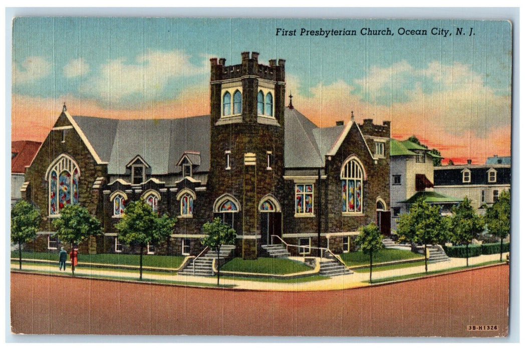 c1950's First Presbyterian Church Ocean City New Jersey NJ Vintage Postcard