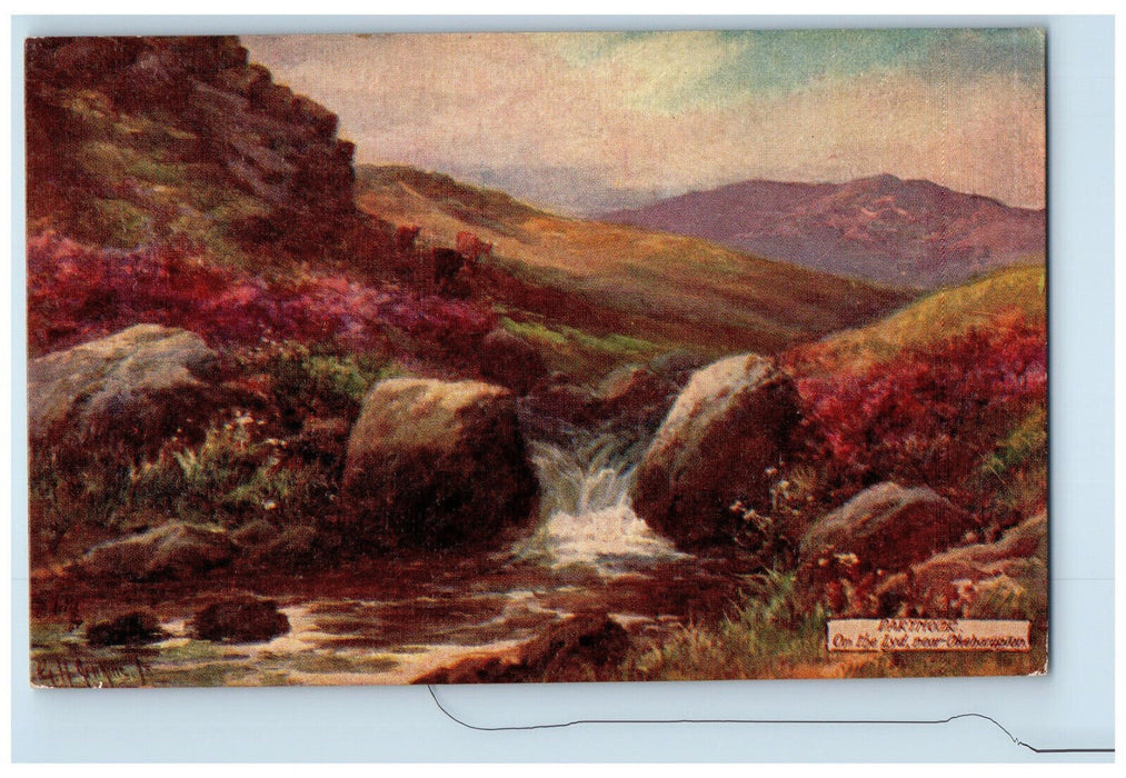 c1910 Dartmoor The River Lyd England Antique Oilette Tuck Art Postcard