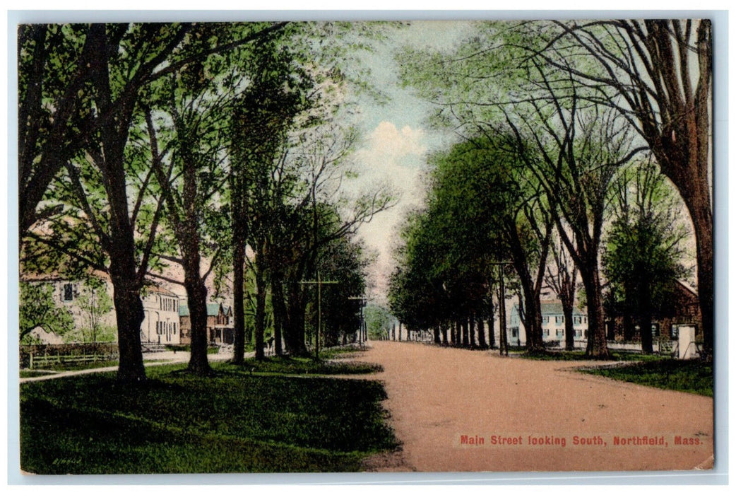 c1910 Main Street Looking South Northfield Massachusetts MA Antique Postcard