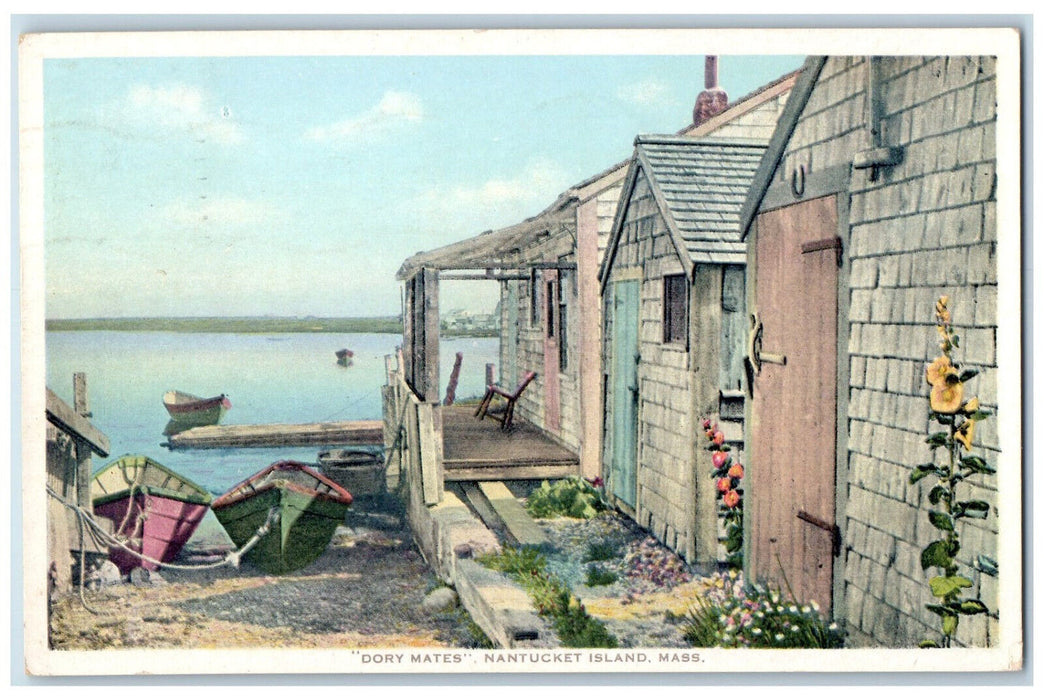 1944 "Dory Mates" Nantucket Island Massachusetts MA Phostint Postcard