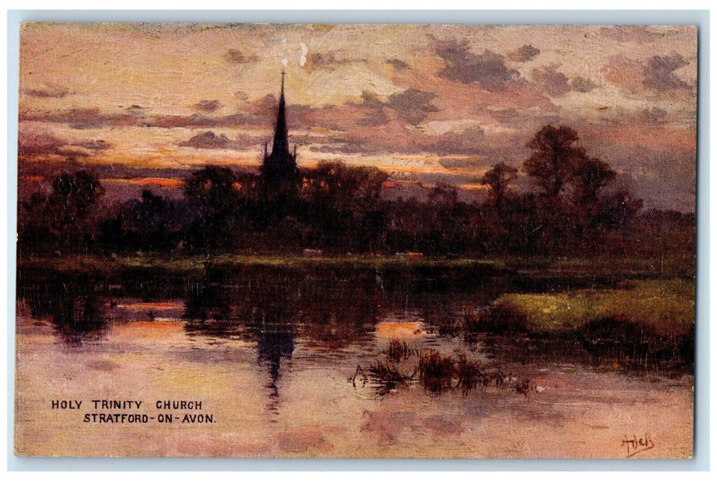 c1910 Holy Trinity Church Stratford On Avon Oilette Tuck Art Postcard