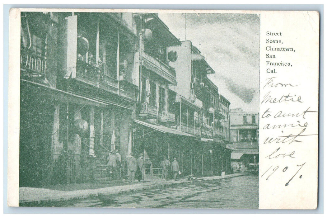 1907 Street Scene Chinatown San Francisco California CA Posted Postcard
