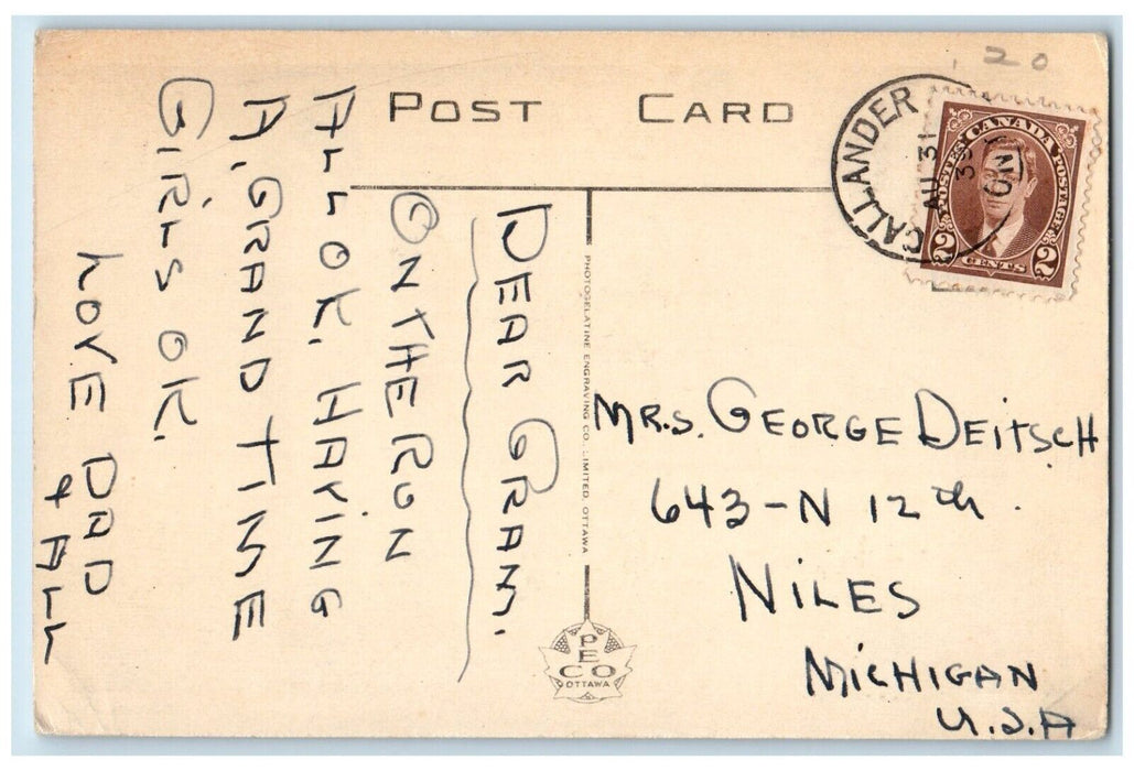 1939 Yvonne Annette Cecile Emilie Marie Kids Quintuplets Ontario Canada Postcard