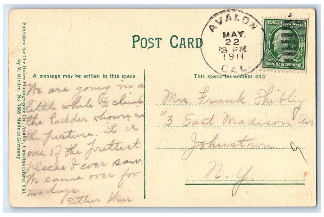 1911 Sugar Loaf Steamship Catalina Island Avalon California CA Posted Postcard