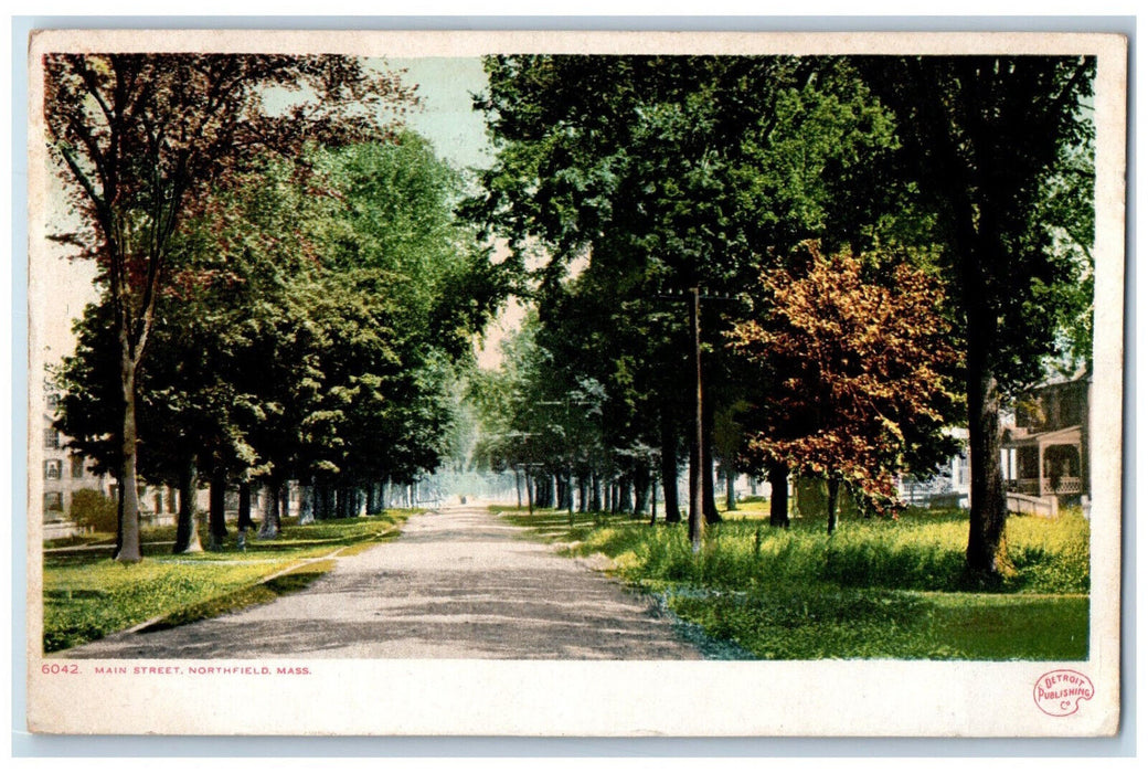 c1920's Main Street Northfield Massachusetts MA Phostint Antique Postcard