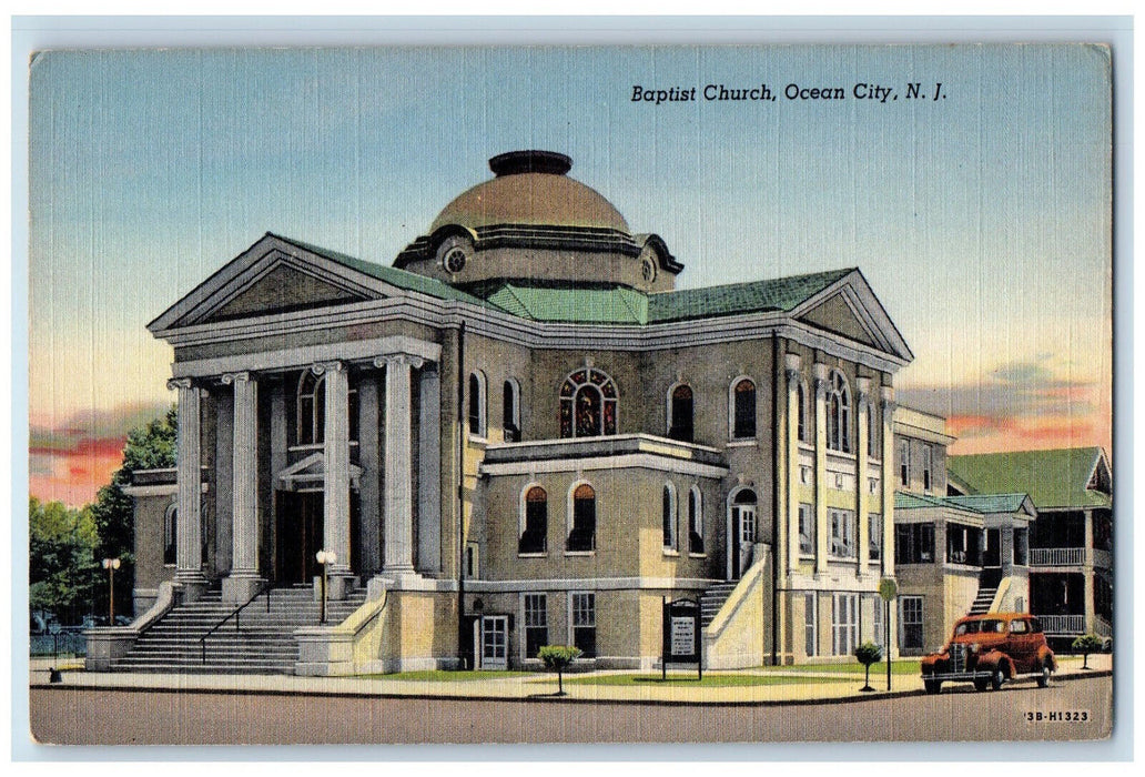 c1950's Baptist Church Ocean City New Jersey NJ Vintage Unposted Postcard