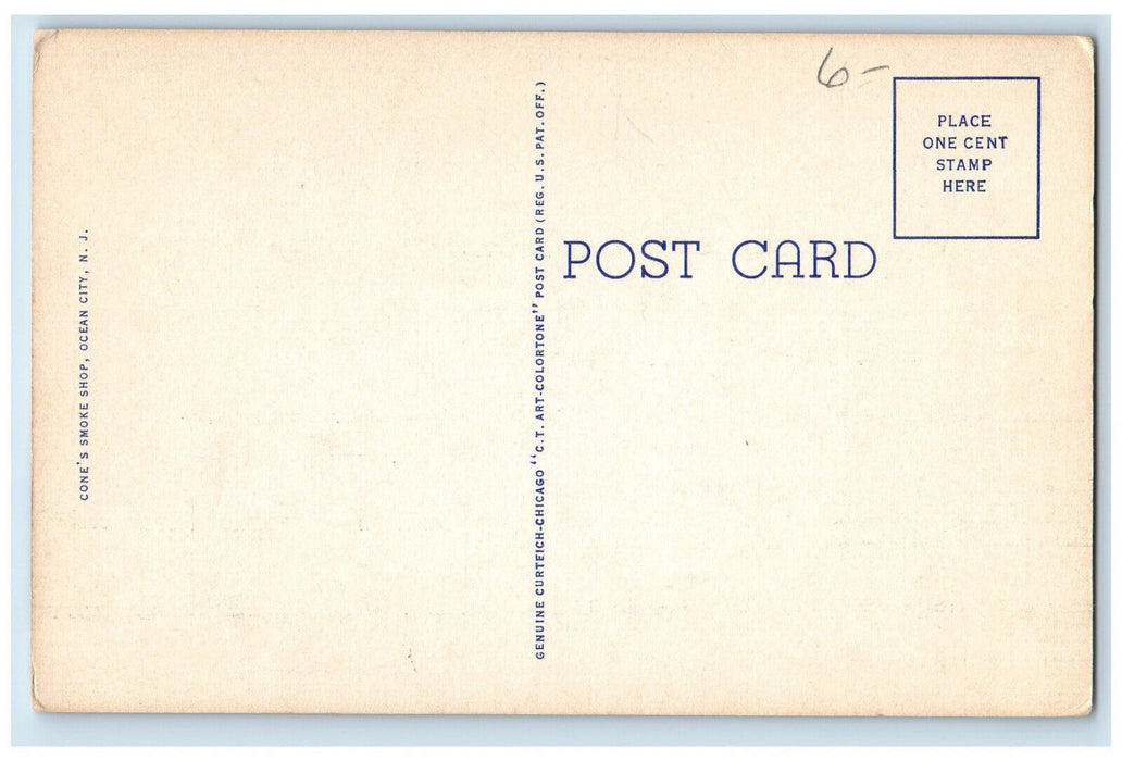 c1950's Baptist Church Ocean City New Jersey NJ Vintage Unposted Postcard