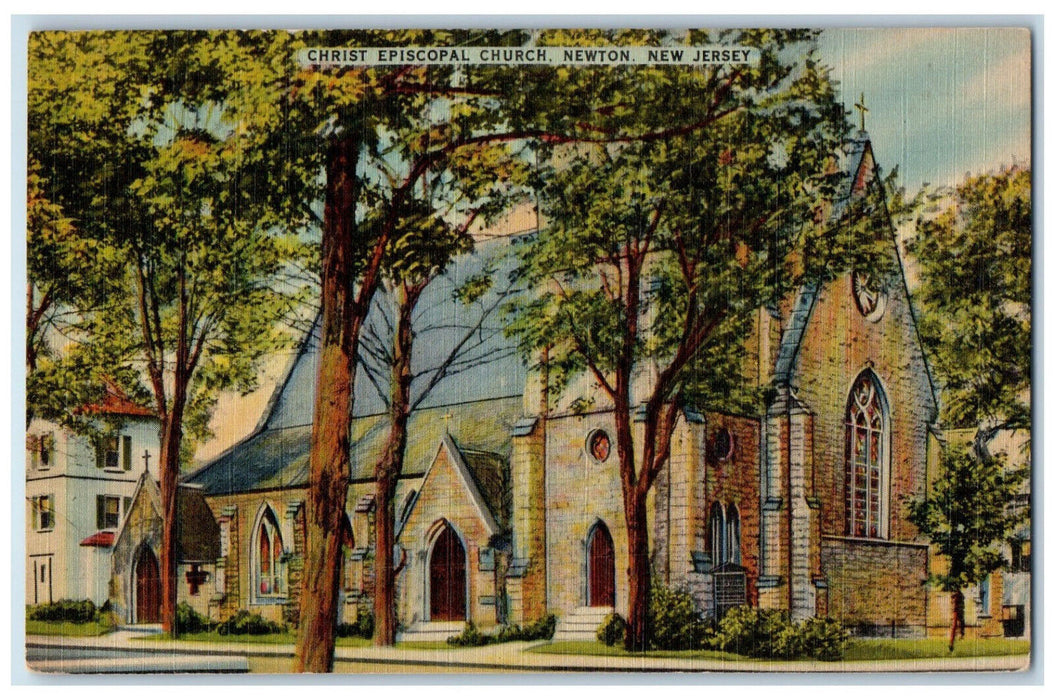 c1950's Christ Episcopal Church Newton New Jersey NJ Vintage Postcard