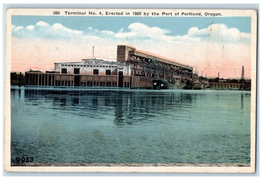 Terminal No. 4 Erected In 1920 By The Port Of Portland Oregon OR Postcard