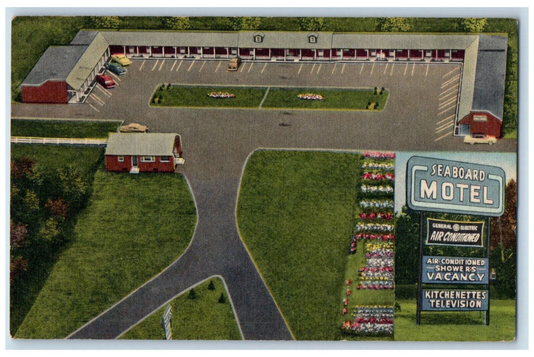 1956 Seaboard Motel Riverton New Jersey NJ Vintage Posted Postcard