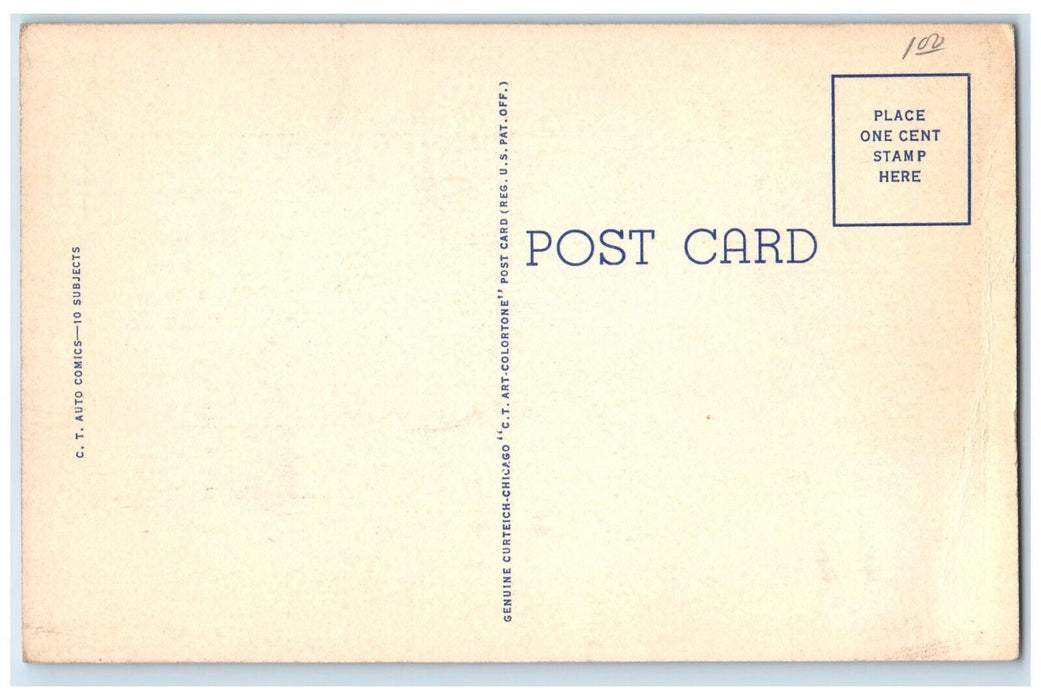 c1910s Couple Sleeping On Bed Man Snoring You Ain't Driving The Car Now Postcard