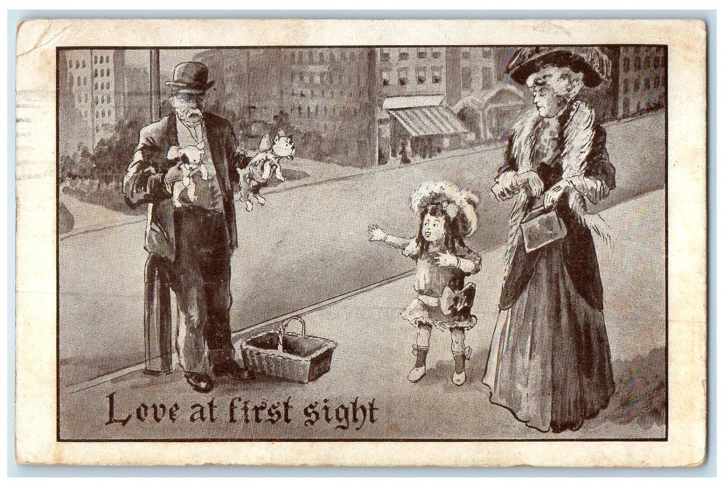 1913 Valentine Couple Love At First Sight Red Wing Minnesota MN Posted Postcard