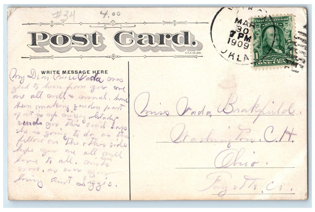 1909 Little Child Canoeing Paddle Your Own Canoe Washington Ohio OH Postcard