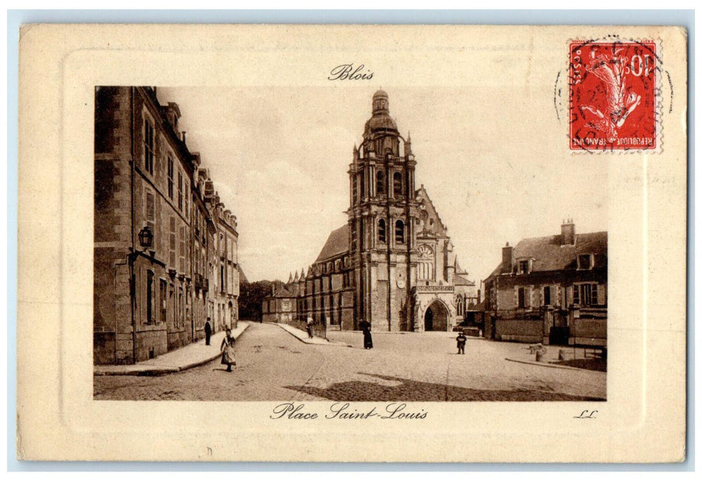 1909 Road and Buildings Place Saint Louis Blois France Antique Posted Postcard